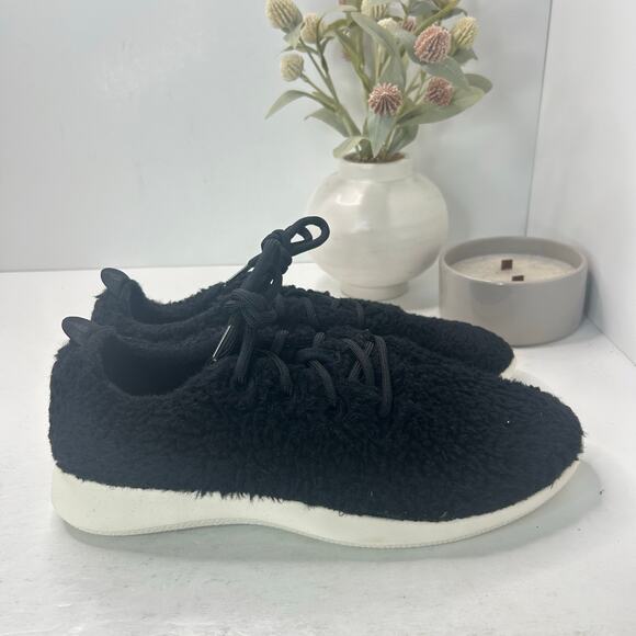 New Allbirds Wool Runner Fluff Sneakers Black Athletic Low Top Men 9 NWOB main image 4
